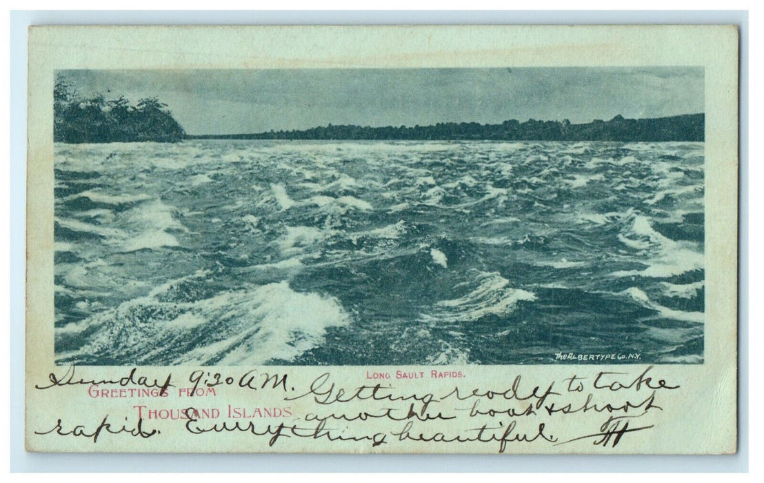 1900 Long Sault Rapids, Greetings from Thousand Islands Posted PMC Postcard