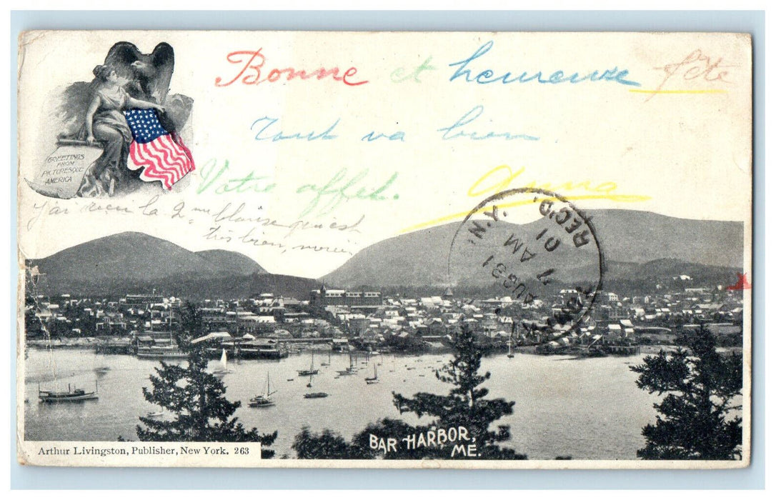 1901 Bar Harbor Maine ME Tompkins NY Arthur Livingston PMC Postcard