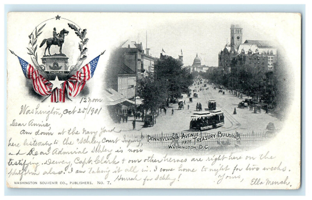 1901 Navy Yard Schley Court Inquiry Historical Political Washington DC Postcard