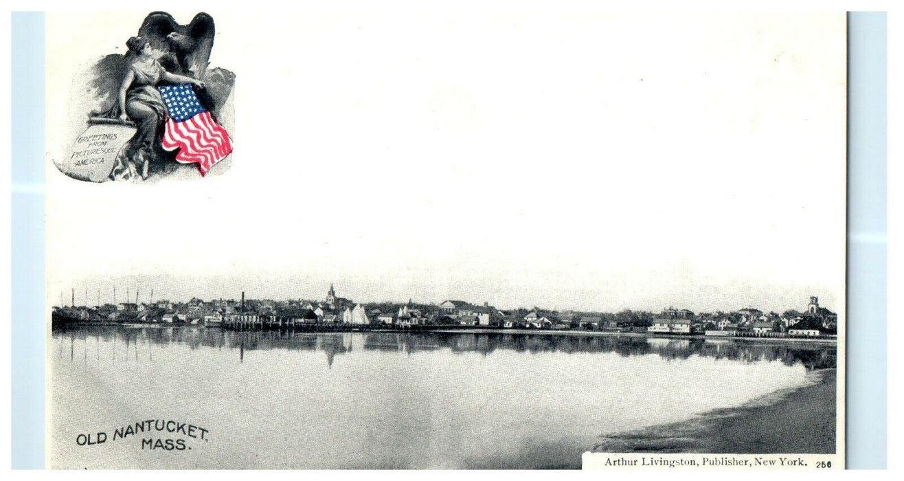 1901 View of River and Buildings in Old Nantucket, Massachusetts MA Postcard