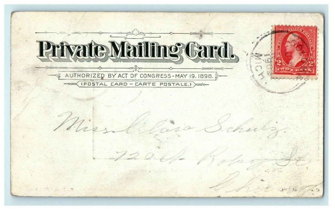 1901 Off Pleasant View Paw Paw Lake Michigan MI Coloma Postcard