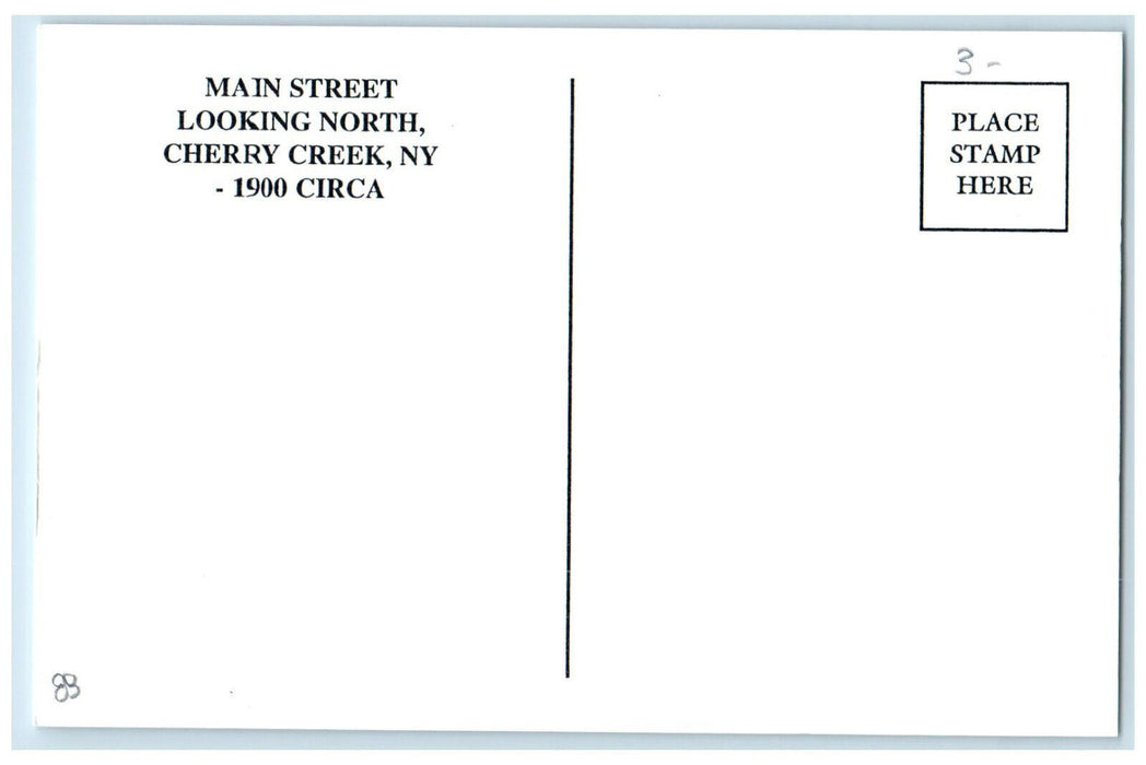 1900 Main Street Looking North Cherry Creek New York NY Unposted Postcard