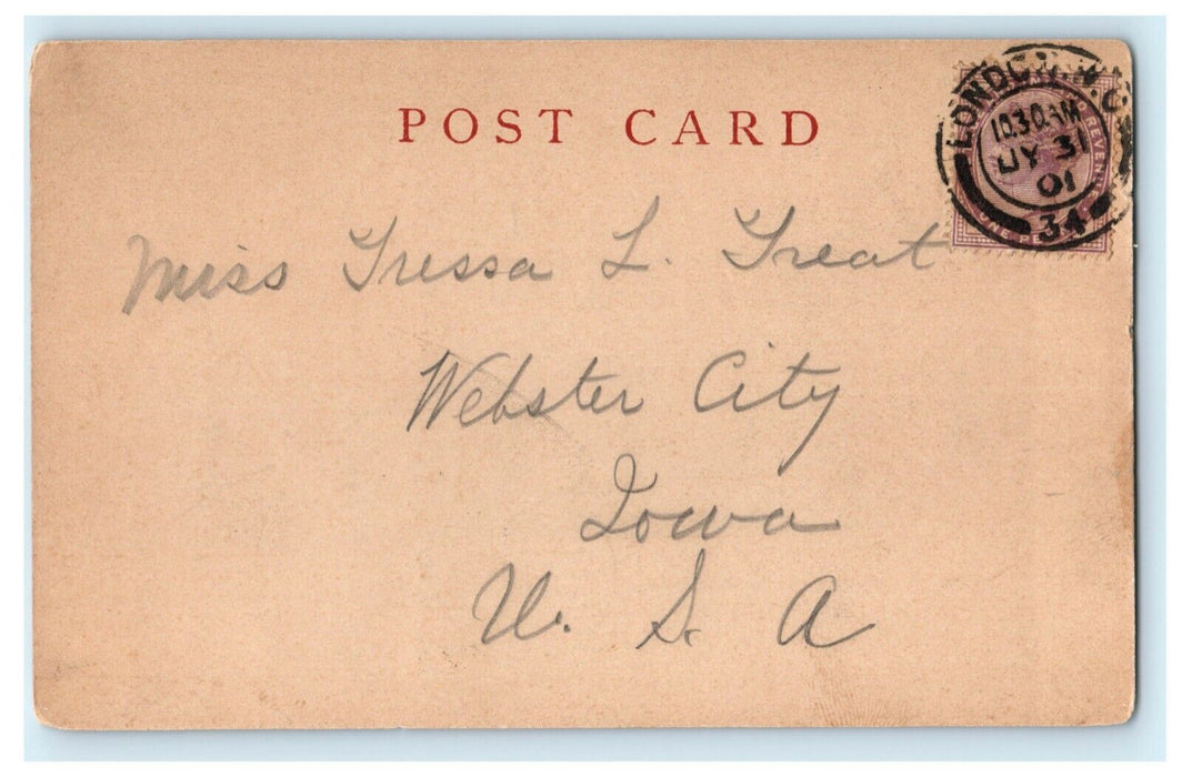 1901 Wallace Monument Abbey Craig Stirling Scotland Webster City Iowa Postcard