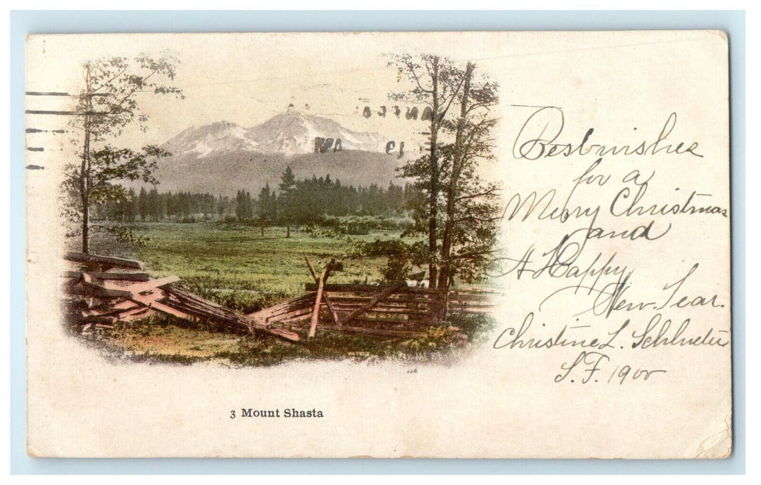 1900 Mount Shasta Siskiyou County, California CA Posted Antique Postcard
