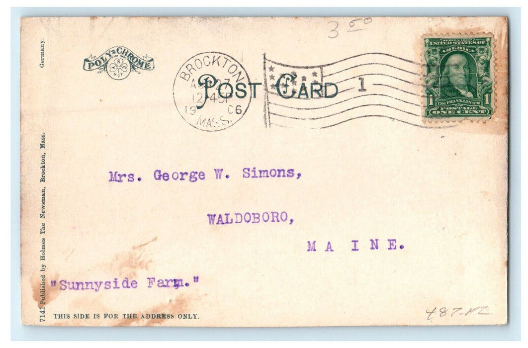 1906 Main Street Campello, Clifton Ave Brockton Massachusetts MA Posted Postcard
