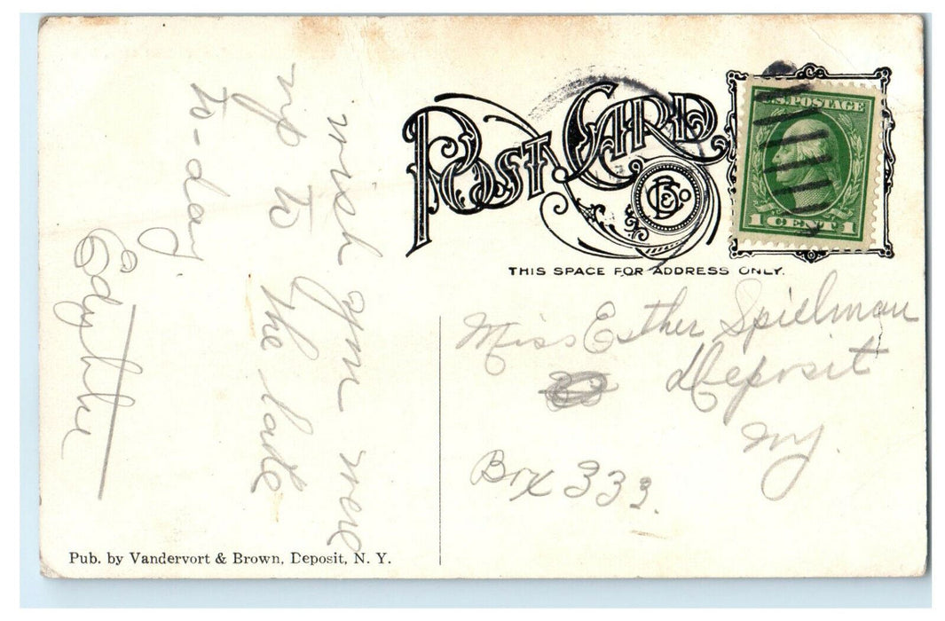 c1910s Retlaw House and Scutt's Launch Oquaga Lake New York NY Posted Postcard