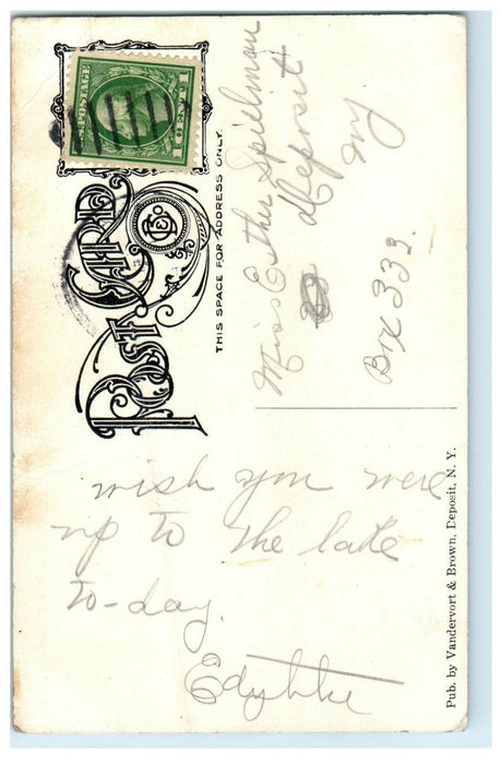 c1910s Retlaw House and Scutt's Launch Oquaga Lake New York NY Posted Postcard