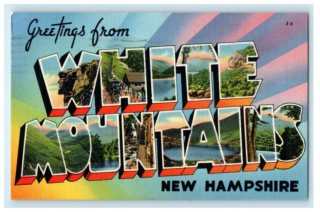 1959 Greetings from White Mountains, New Hampshire NH Posted Vintage Postcard