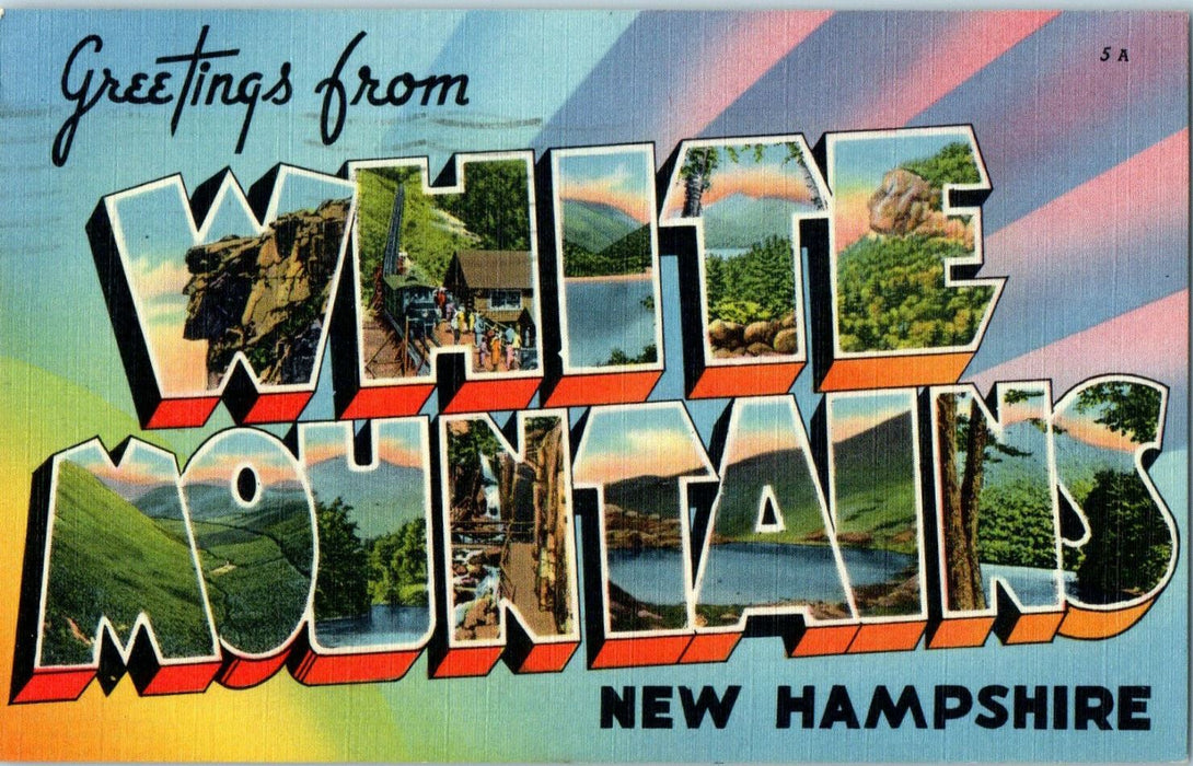 1959 Greetings from White Mountains, New Hampshire NH Posted Vintage Postcard