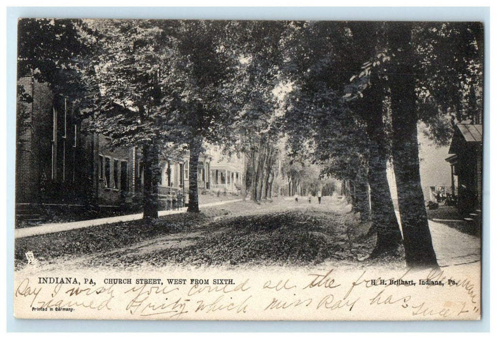 1906 Blairsville PA Church Street Indiana Pennsylvania PA Tuck Posted Postcard