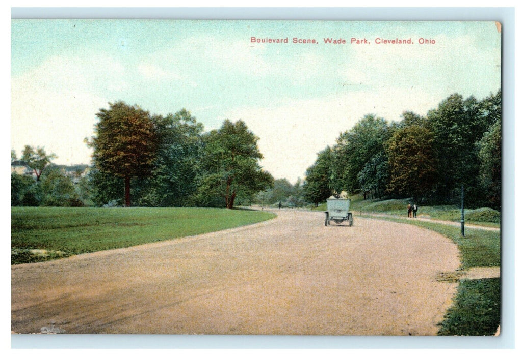 Boulevard Scene Wade Park Cleveland Ohio c1910 Vintage Antique Postcard