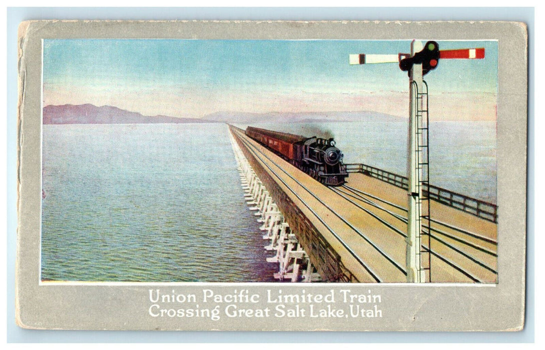 c1910s Union Pacific Limited Train Lucin Cut-Off Utah UT Posted Postcard