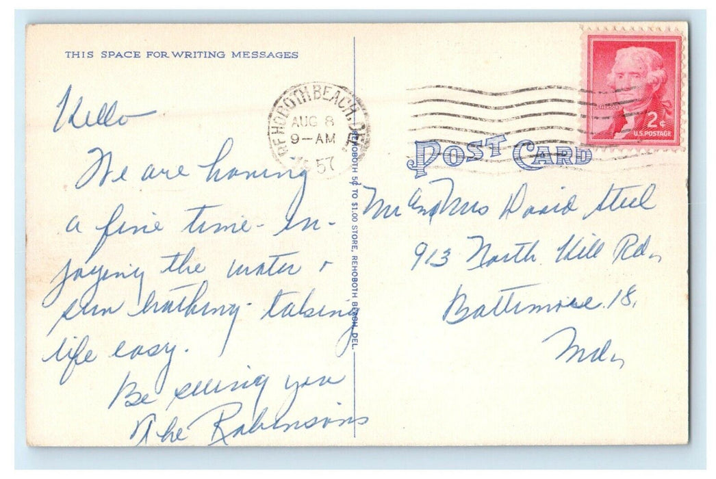 1957 Scene At Indian River Inlet Fisherman's Paradise Reboboth Beach DE Postcard