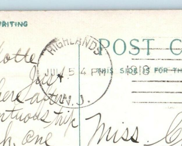 1918 Wesley Lake Bridge Boat Ocean Grove New Jersey NJ Posted Antique Postcard