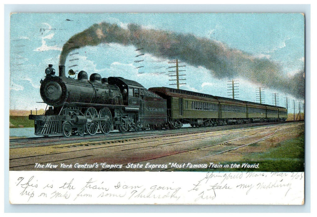1909 North Clarendon VT, The New York Central's Empire State Express Postcard