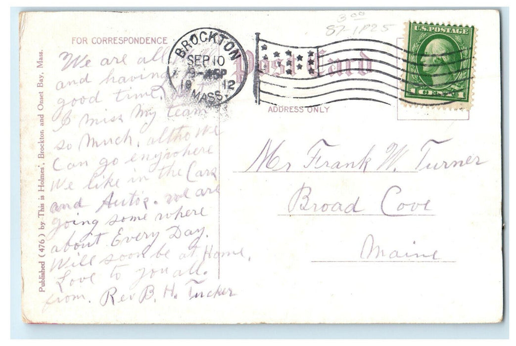 1912 Automobiles in Enclosure, Brockton Fair, Brockton Massachusetts MA Postcard