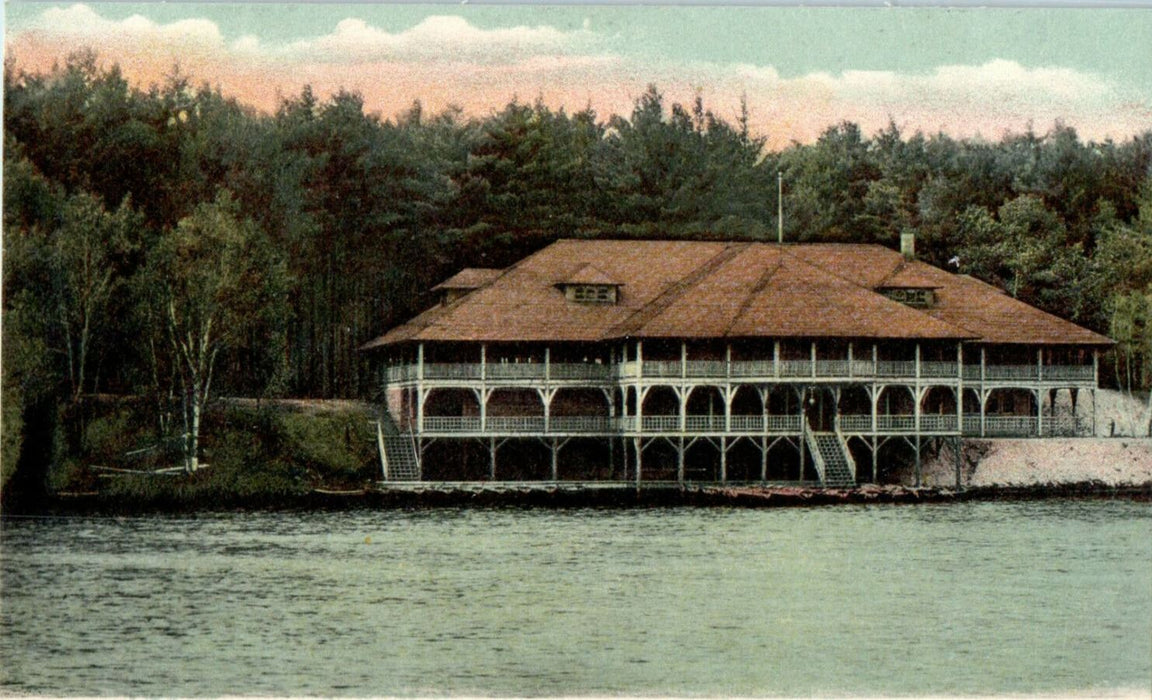 c1905s New Pavilion, Pine Island Park, Manchester New Hampshire NH Postcard