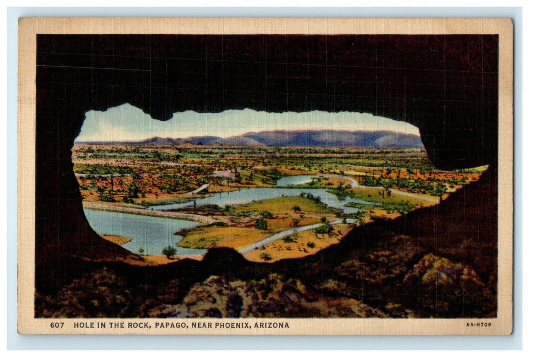 c1940's Hole In The Rock Papago Near Phoenix Arizona AZ Vintage Postcard