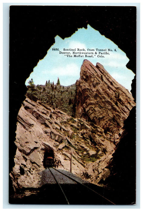 c1920s Sentinel Rock from Tunnel No. 4 "The Moffat Road" Colorado CO  Postcard