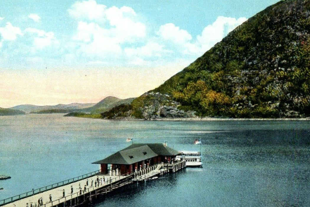 Anthony's Nose And Boat Landing From Bear Mountain Park Hudson River NY Postcard