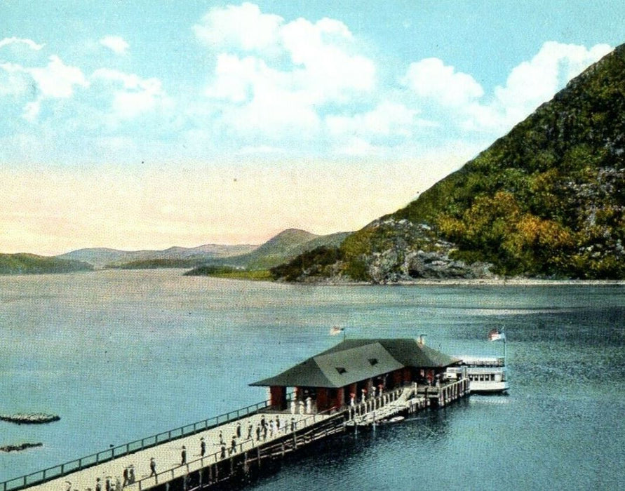 Anthony's Nose And Boat Landing From Bear Mountain Park Hudson River NY Postcard