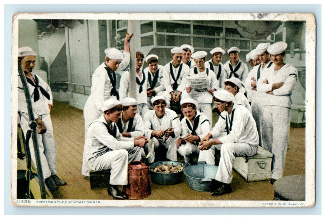 1908 Preparing The Christmas Dinner Chef Portsmouth New Hampshire NH Postcard
