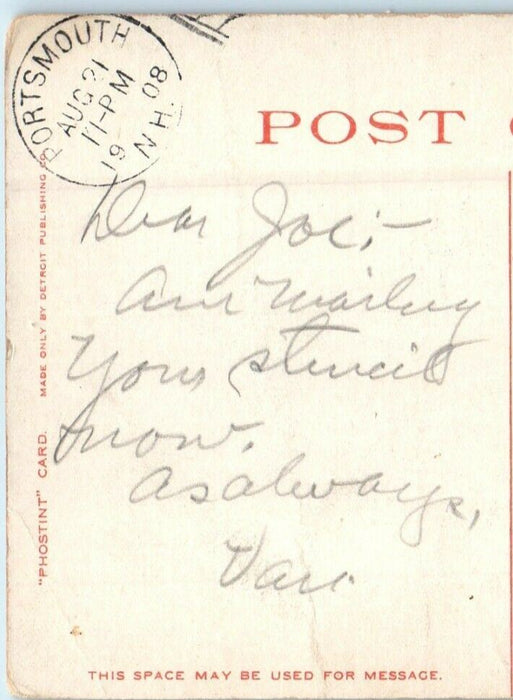 1908 Preparing The Christmas Dinner Chef Portsmouth New Hampshire NH Postcard