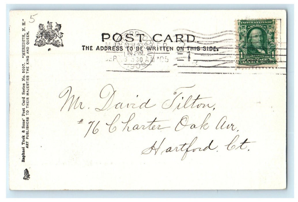 1905 Public Library, Baptist Church Meredith, New Hampshire NH Posted Postcard