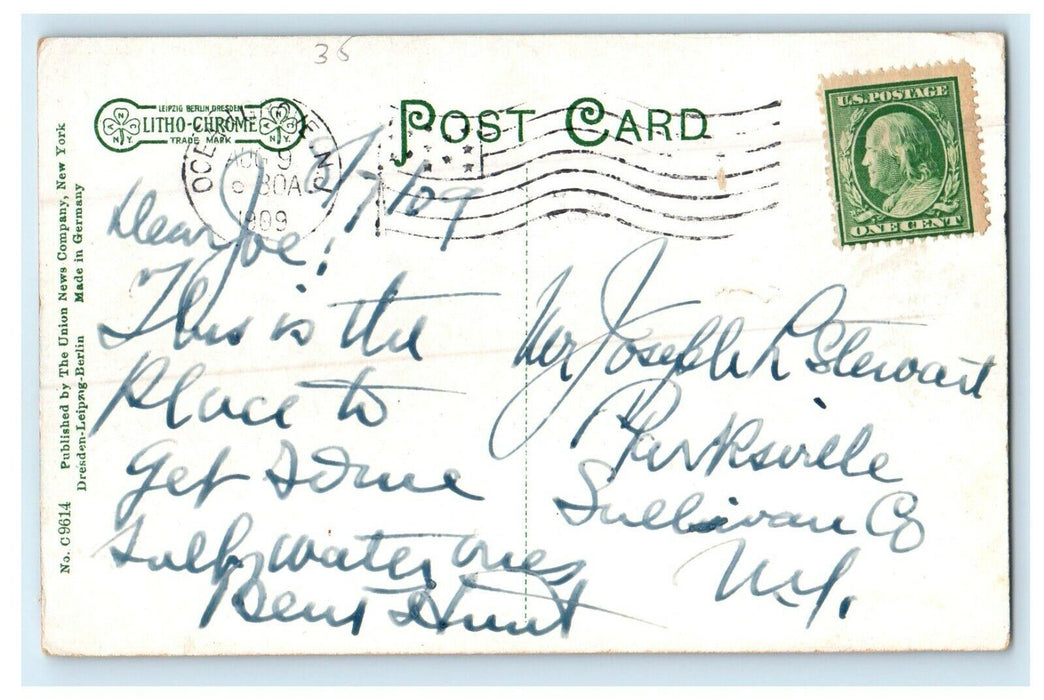 1909 The Fishing Pier Beach View Ocean Grove New Jersey NJ Antique Postcard