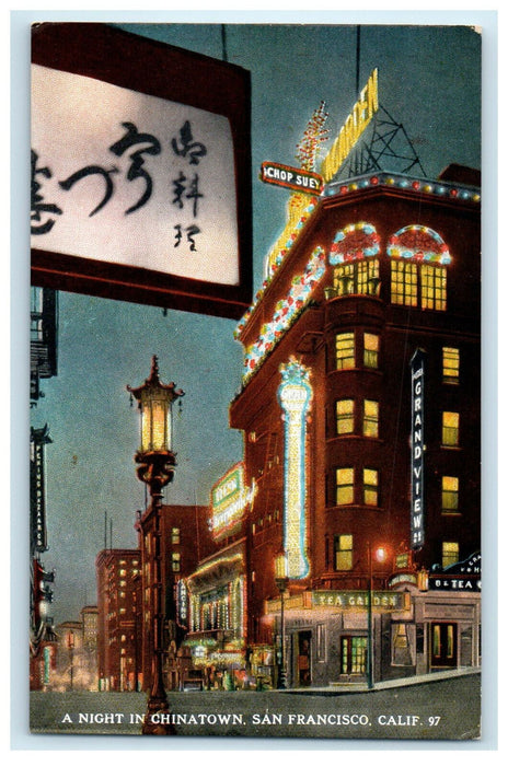 c1910s A Night in Chinatown. San Francisco California CA Unposted Postcard