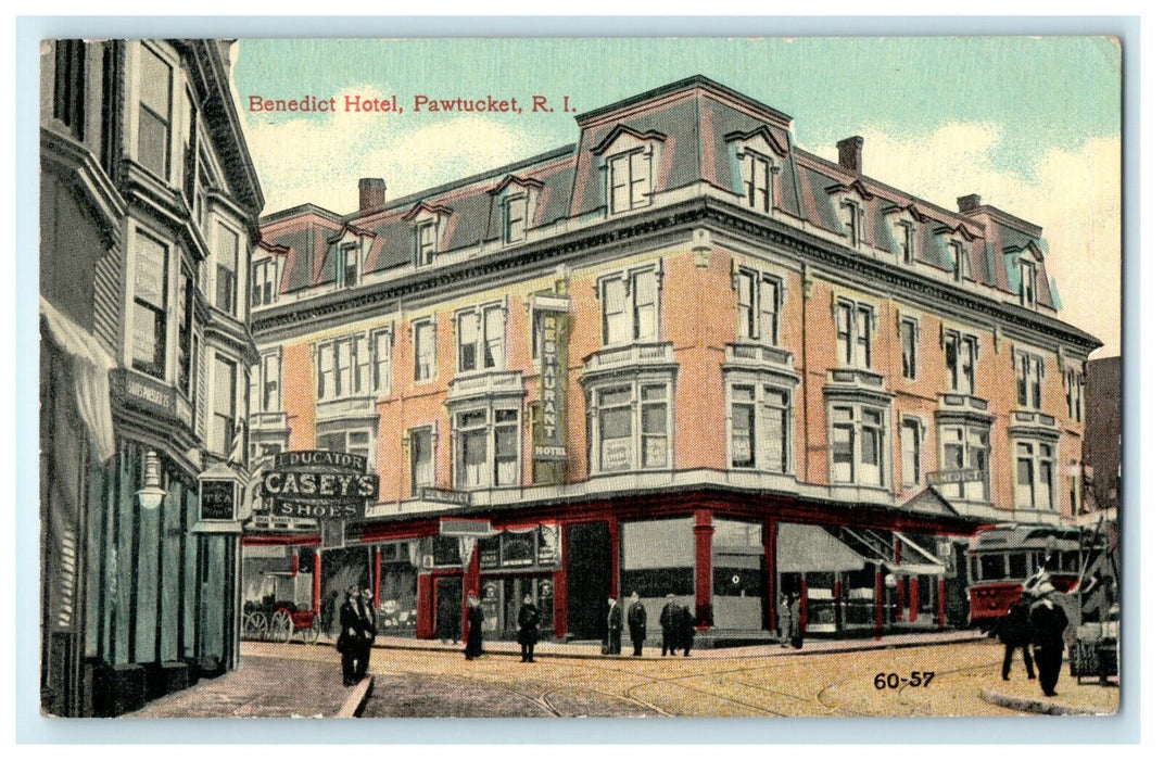 1920 Benedict Hotel, Pawtucket, Rhode Island, RI Antique Postcard