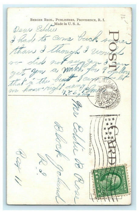 1920 Benedict Hotel, Pawtucket, Rhode Island, RI Antique Postcard