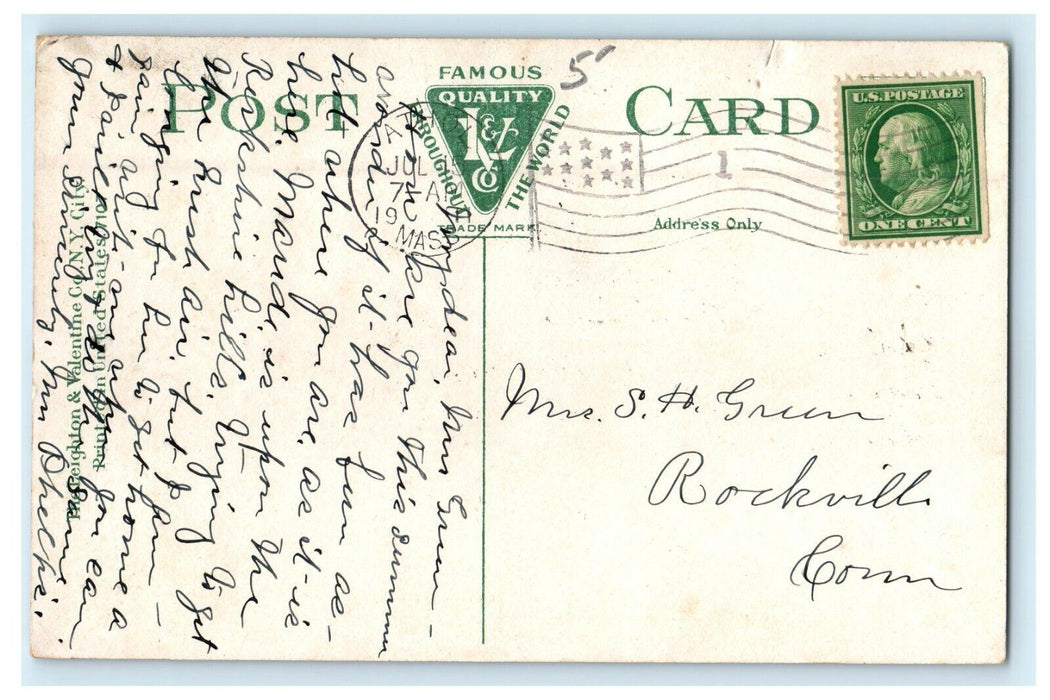 1911 Athol Massachusetts School Street View MA Posted Antique Postcard