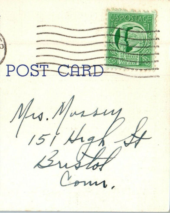 1943 High School Central Buildings, Manchester New Hampshire NH Postcard