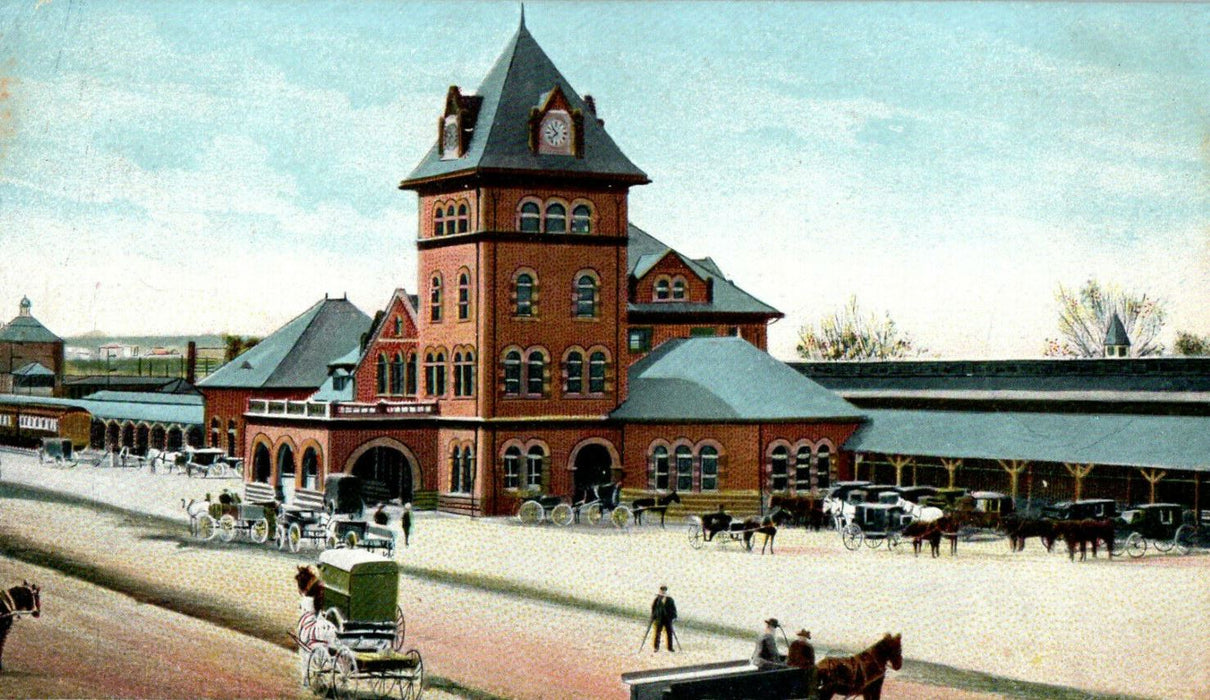 c1905s Railroad Station, Manchester New Hampshire NH Unposted Antique Postcard