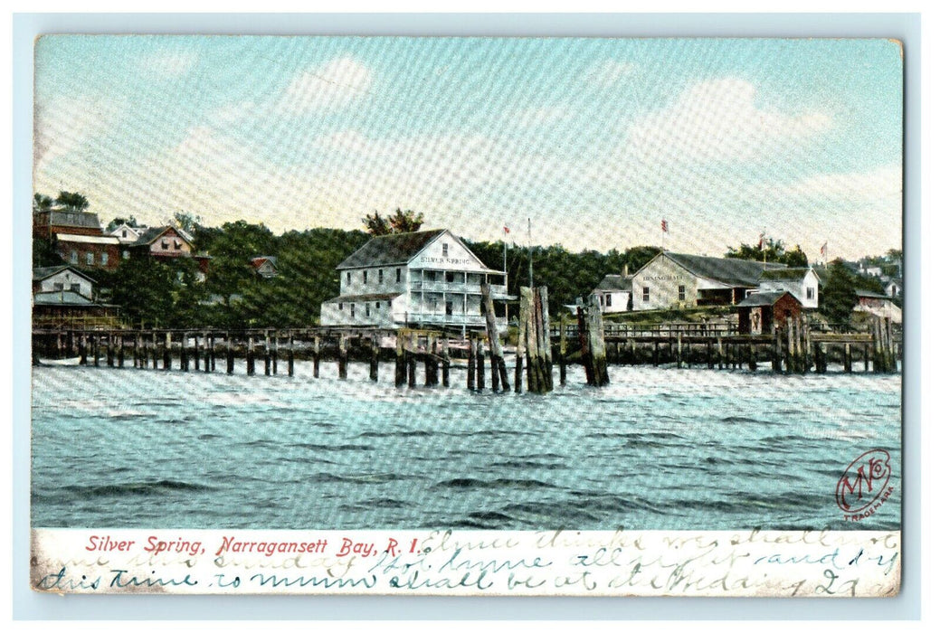 1920 Silver Spring, Narragansett Bay, Rhode Island, RI Antique Postcard