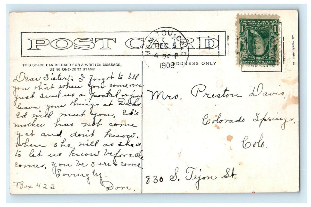 1908 Three Elevations of Track Colorado Springs and Cripple Creek Postcard