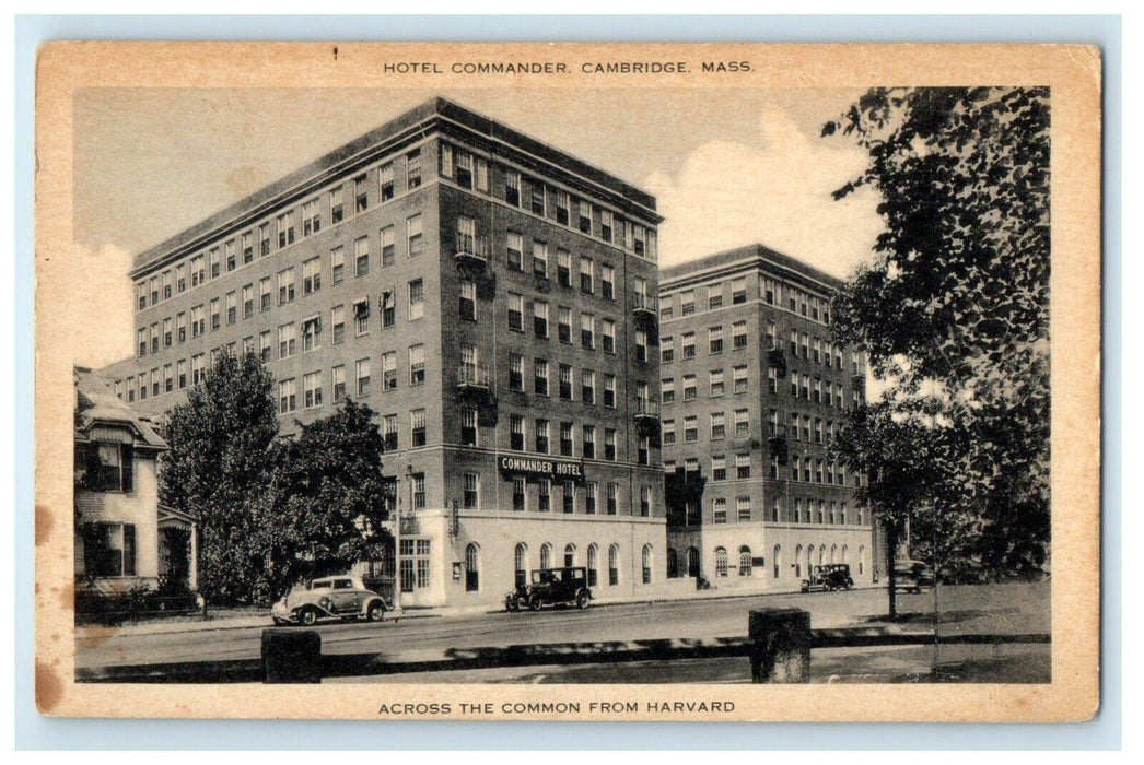 Hotel Commander Cambridge Massachusetts MA, Across Common From Harvard Postcard