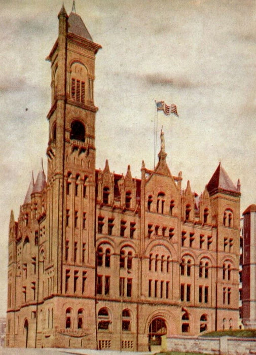 c1910 City Hall Building Street View Omaha Nebraska NE Unposted Antique Postcard