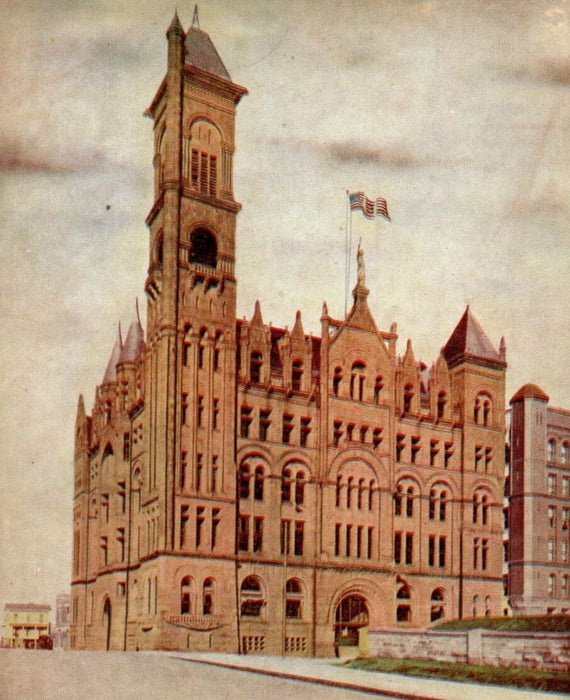 c1910 City Hall Building Street View Omaha Nebraska NE Unposted Antique Postcard
