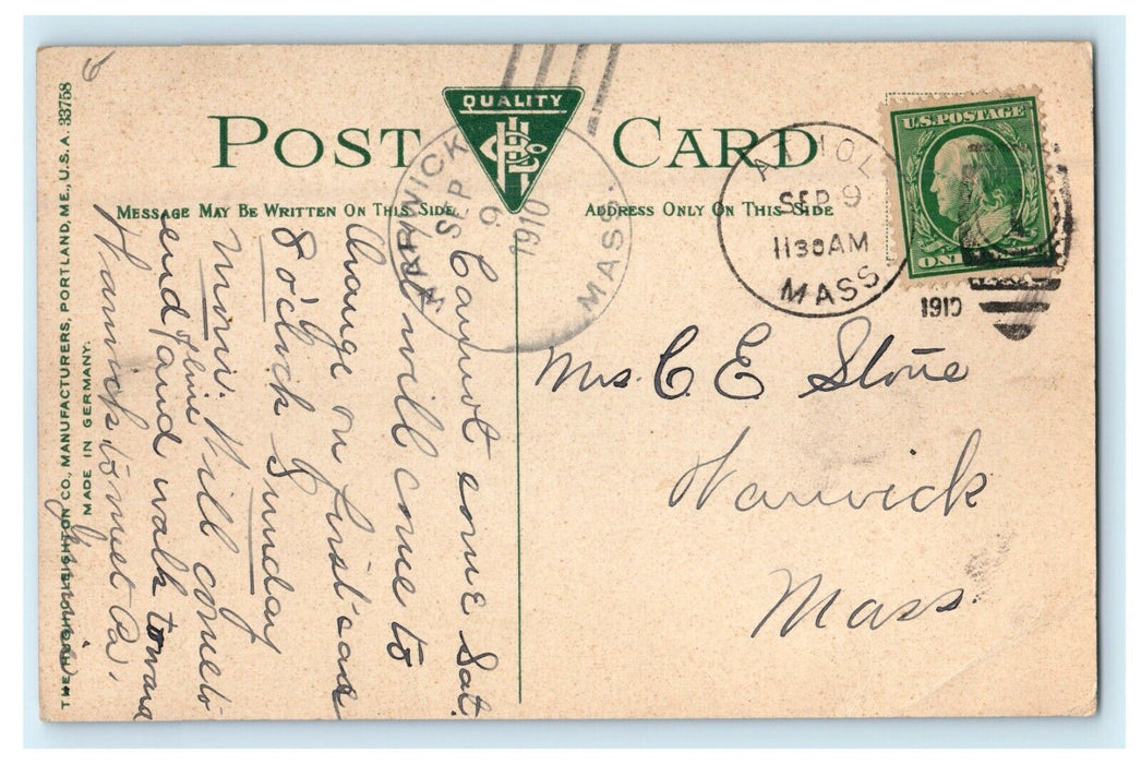 1910 Main Street Business Section Athol Massachusetts MA Antique Postcard