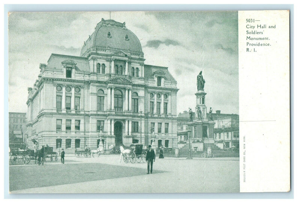 1905 Soldiers Monument in Providence Rhode Island RI Postcard