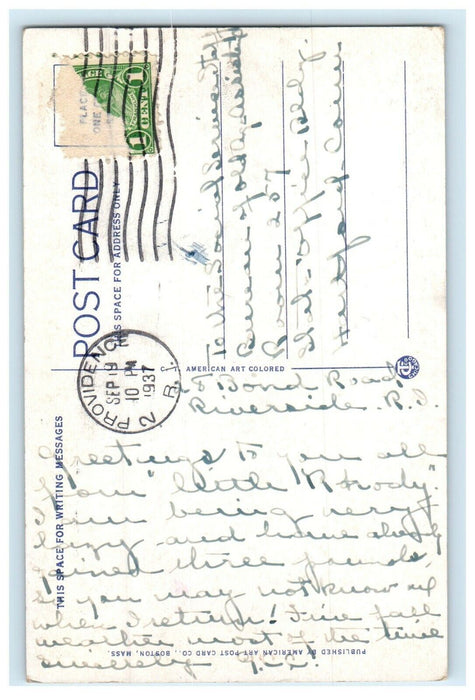 1937 Van Wickle Gates Brown University Providence Rhode Island RI Postcard