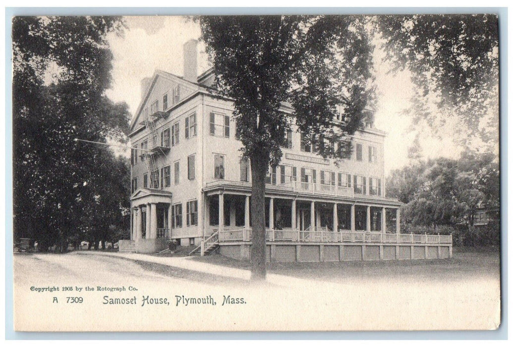 c1905 Samoset House Building Plymouth Massachusetts MA Rotograph Postcard
