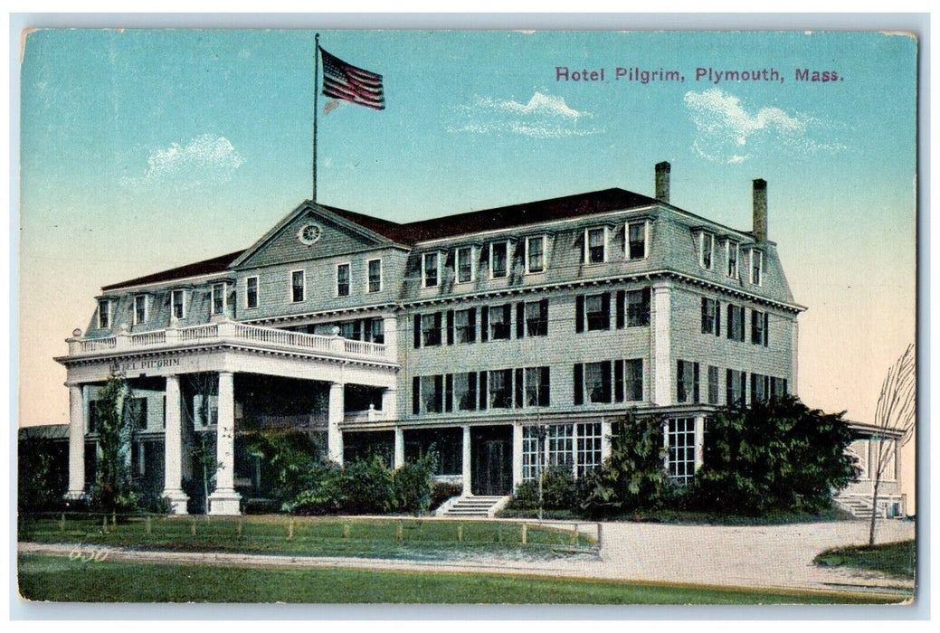 c1910's Hotel Pilgrim Building Plymouth Massachusetts MA Antique Postcard