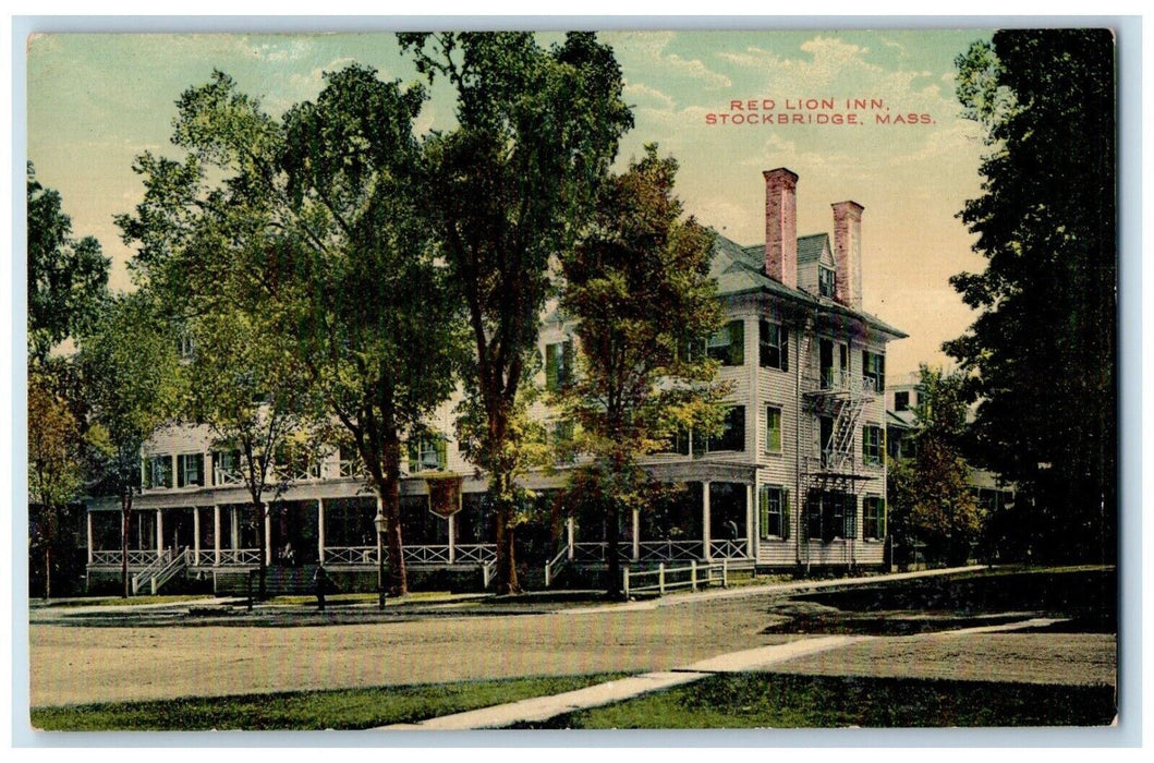 c1910's Red Lion Inn Building Stockbridge Massachusetts MA Antique Postcard