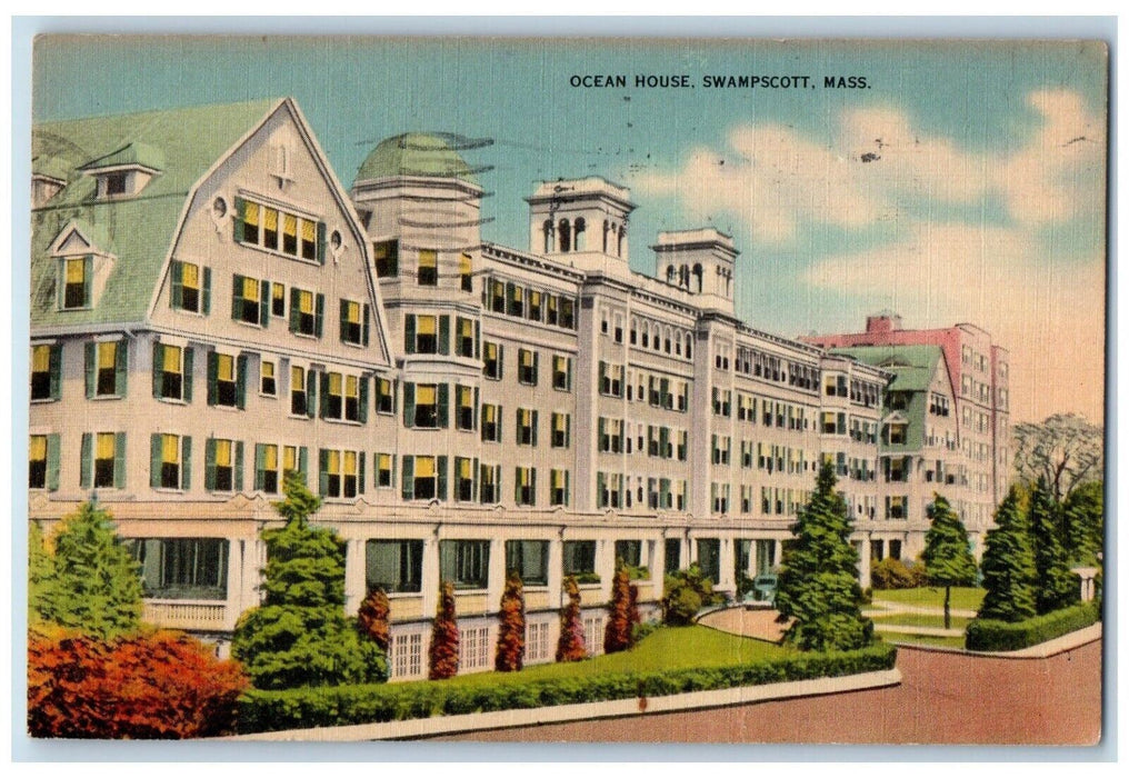 1946 Ocean House Street View Swampscott Massachusetts MA Vintage Postcard