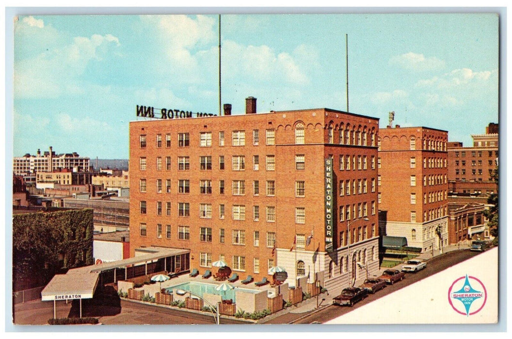 Sheraton Motor Inn Cars Swimming Pool Springfield Massachusetts MA Postcard