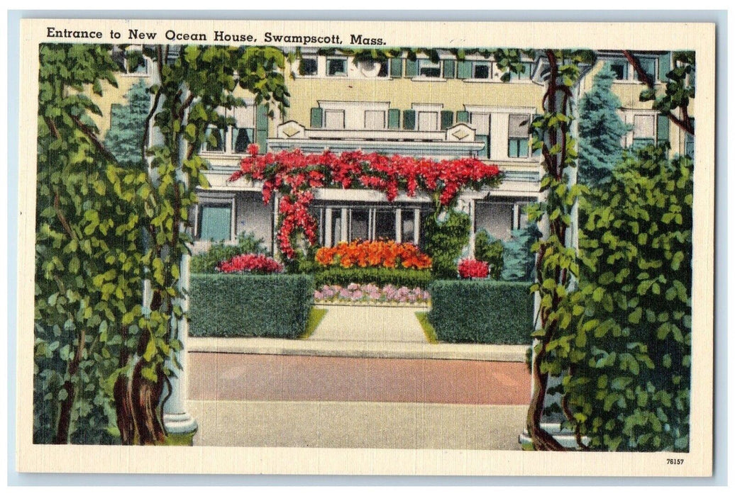 c1930's Entrance To New Ocean House Swampscott Massachusetts MA Vintage Postcard