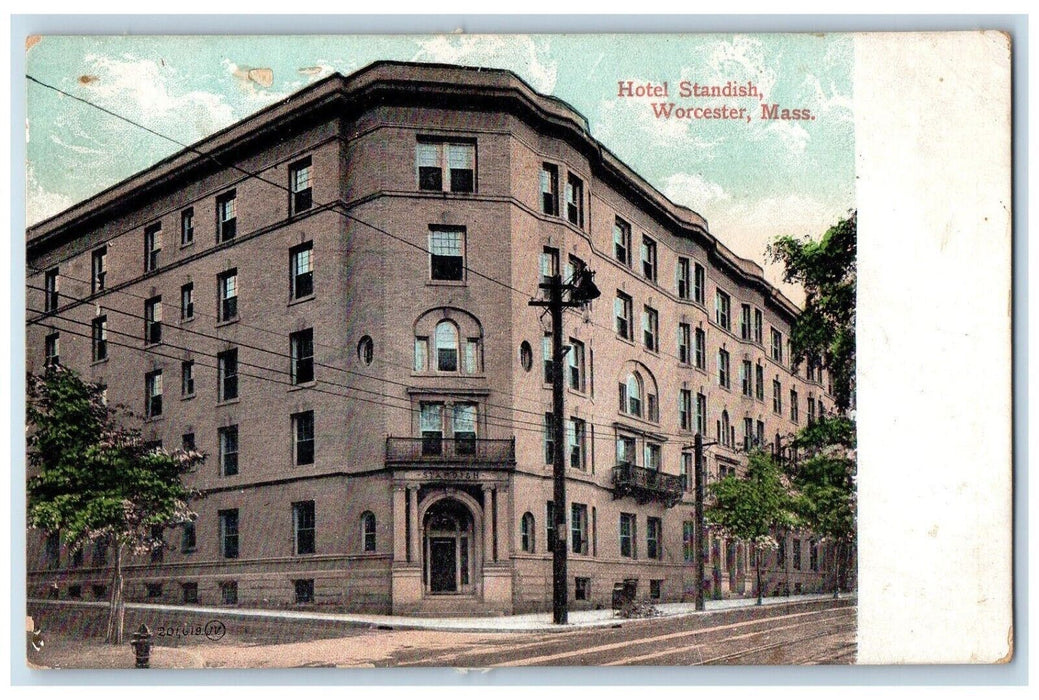 c1905 Hotel Standish Building Worcester Massachusetts MA Posted Antique Postcard